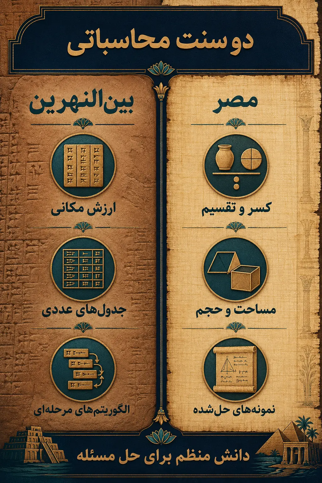 مصر و بین‌النهرین چه نوع ریاضیاتی داشتند؟