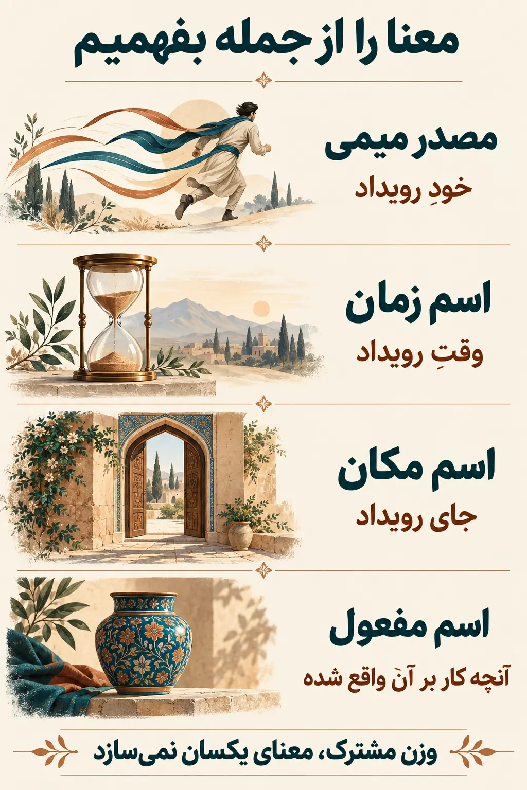 تفاوت مصدر میمی با اسم زمان و مکان