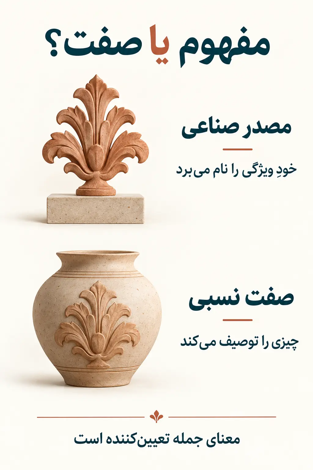 تفاوت مصدر صناعی با صفت نسبی و مصدرهای دیگر