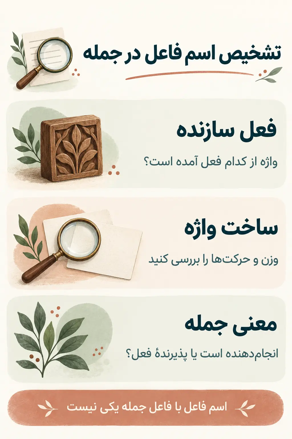 تشخیص اسم فاعل در جمله و تمرین‌های حل‌شده
