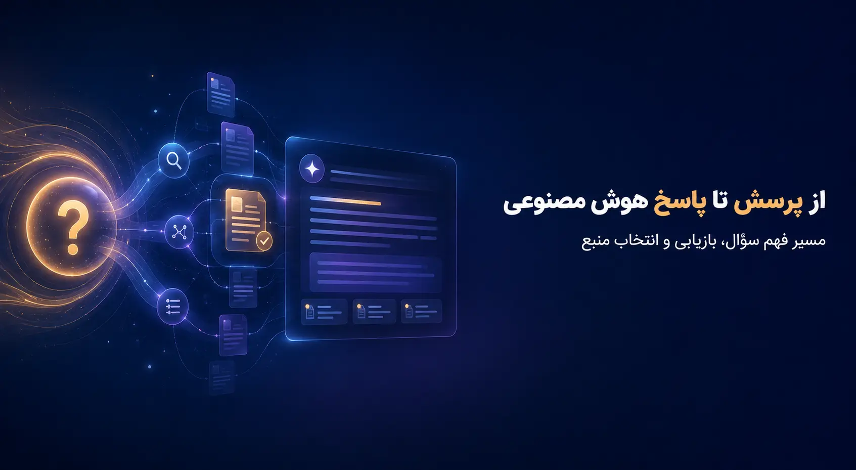 یک پاسخ هوش مصنوعی چگونه از پرسش کاربر تا انتخاب منبع ساخته می‌شود؟